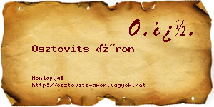 Osztovits Áron névjegykártya