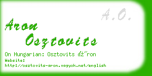 aron osztovits business card